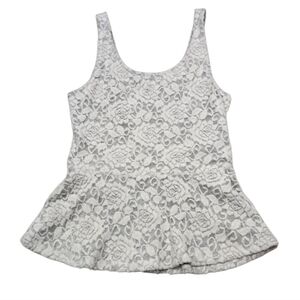 Express Super Soft Lace Peplum Tank Top Women's Size Small